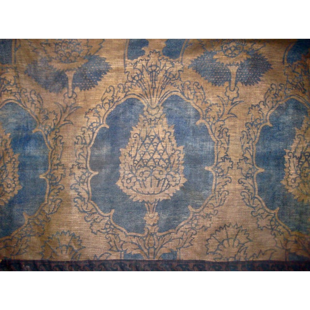 Antique Fortuny Set of Curtains-Drapes and Valence For Sale - Image 9 of 17