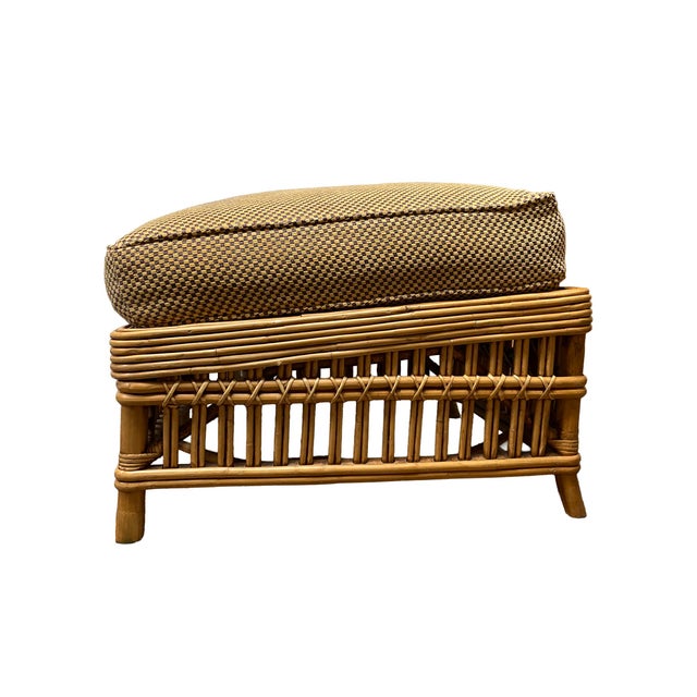 Boho Chic 1990s Palecek President's Rattan Chairs and Ottomans For Sale - Image 3 of 6