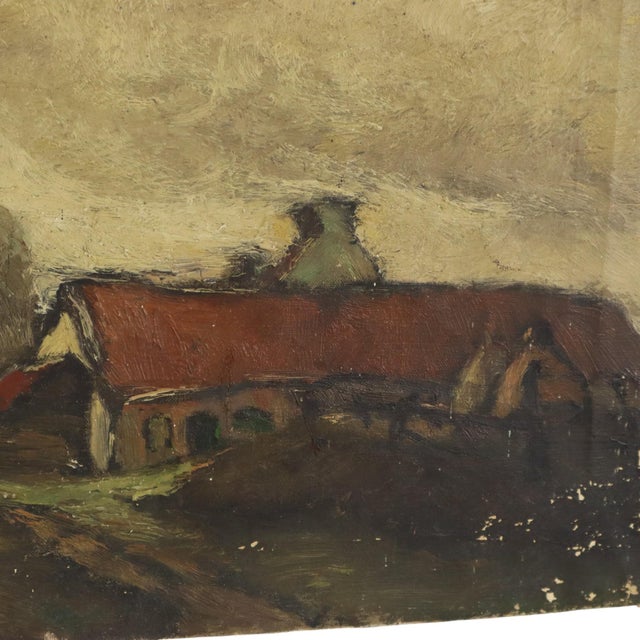 Wittouck, Farmhouse Landscape Painting, 1920s, Canvas For Sale - Image 8 of 16