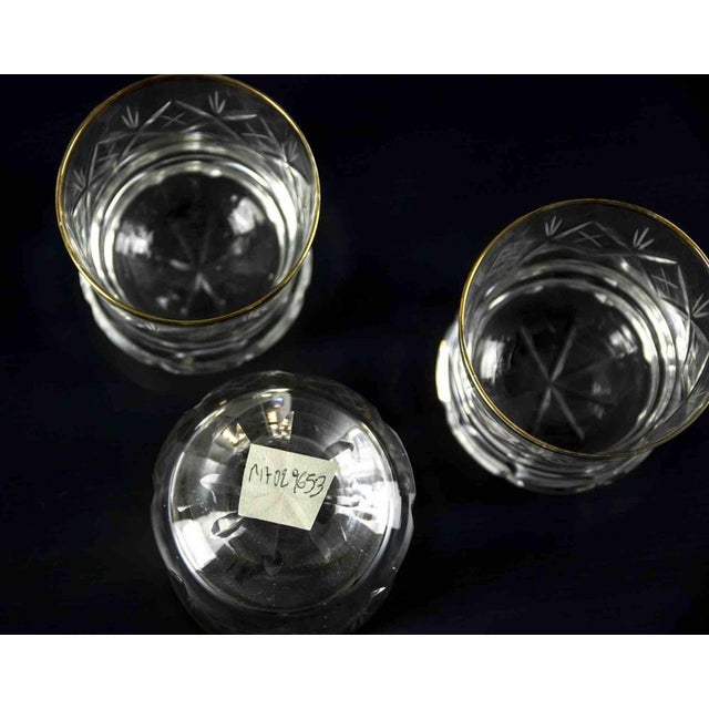 Mid-Century European Glasses with Gilded Edges, Set of 3 For Sale - Image 3 of 7