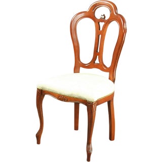 Large Italian New Rococo Chair Mahogany For Sale