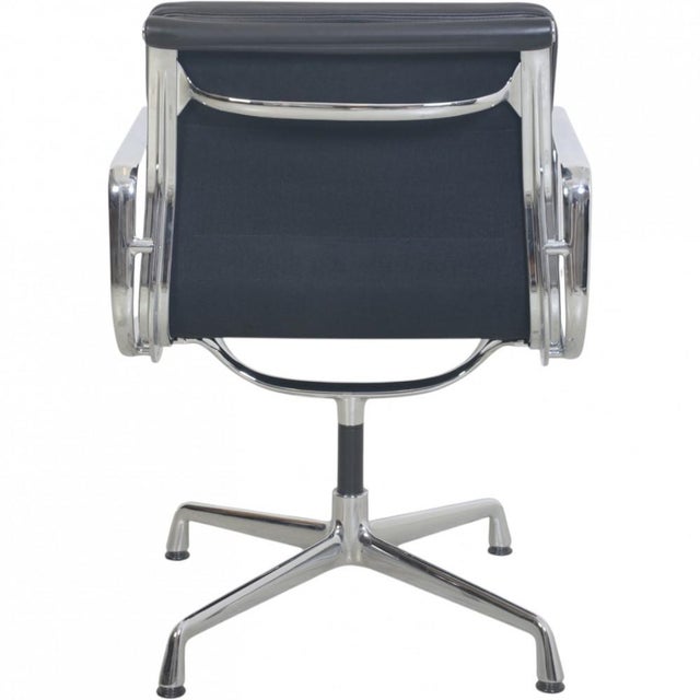 EA208 Chair in Black Leather by Charles Eames, 2000s For Sale - Image 9 of 17