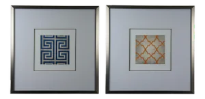 Trellis & Surya Greek Key Modern Geometric Signed & Numbered Graphic Art Prints - Set of 2