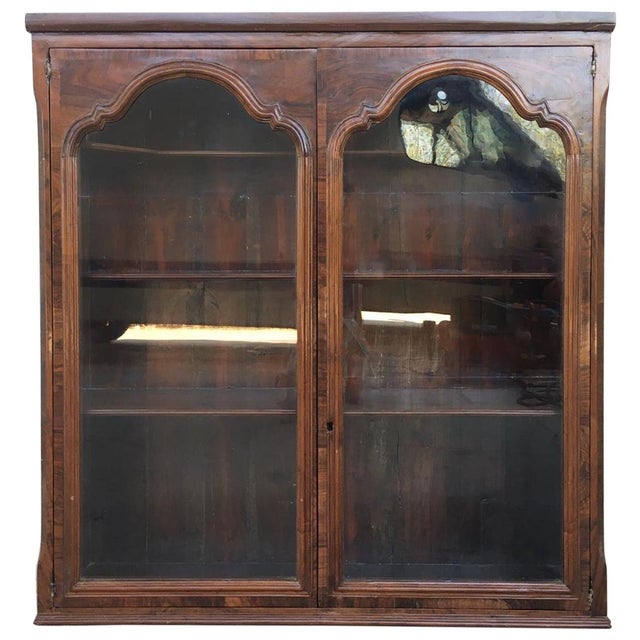 French Provincial Plantation Style Walnut Vitrine, Bookcase, 19th Century For Sale - Image 9 of 18