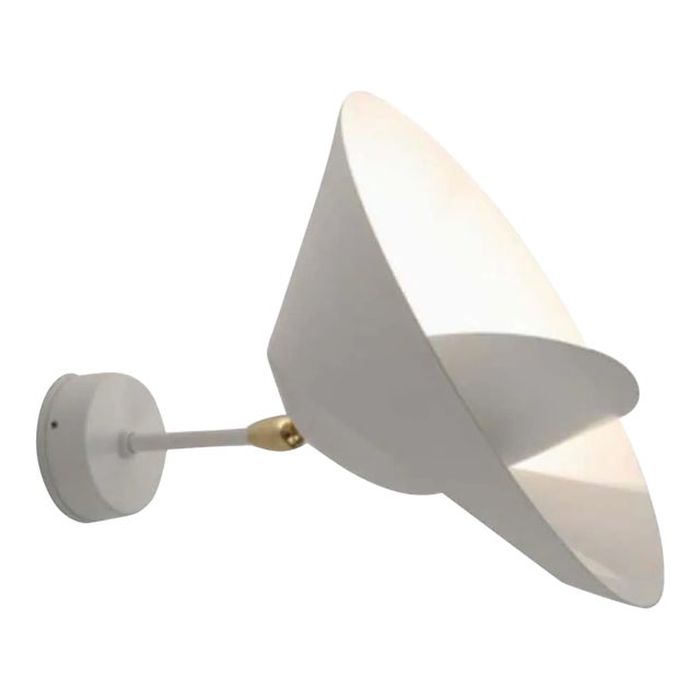 Serge Mouille "Saturn" Wall Lamp in White For Sale