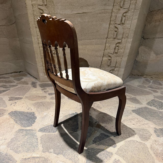 Victorian Thomas Day Style Antique Victorian Carved Wood Side Parlor Chair For Sale - Image 3 of 13