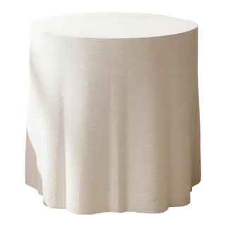 Mid 20th Century Postmodern Draped Fabric Side Table in White For Sale