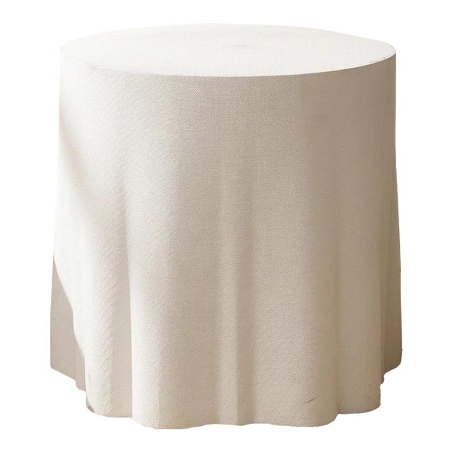 Mid 20th Century Postmodern Draped Fabric Side Table in White For Sale