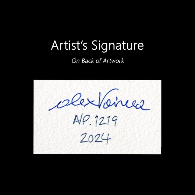 Avp_1219 - Color Drenching Contemporary Abstract Painting on Paper Original Artwork by Alex Voinea For Sale In Los Angeles - Image 6 of 6