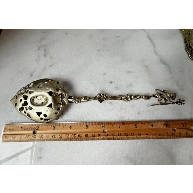 Vintage Italian Baroque-Style Serving Set Spoon and Fork For Sale - Image 9 of 12