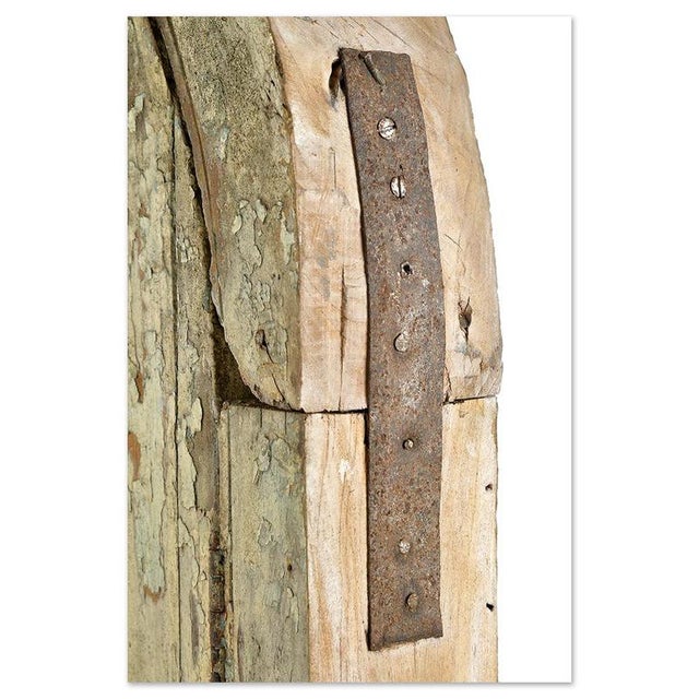 Wood Indian Door in Patinated Solid Wood with Balustrade For Sale - Image 7 of 10