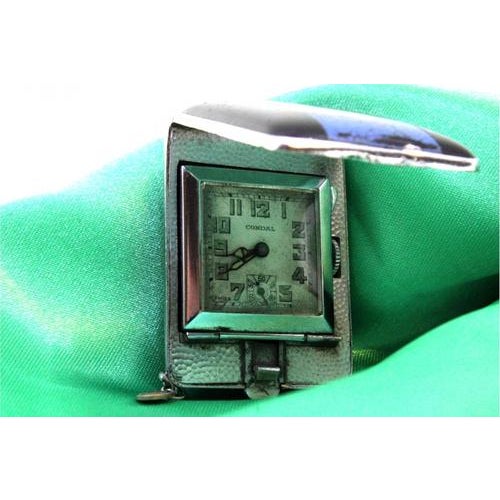 Steel Travel Watch with Mechanical Movement and Suspension Ring from Condal For Sale - Image 3 of 9