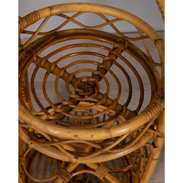 Vintage Italian Bamboo Bar Basket, 1960s For Sale - Image 10 of 11