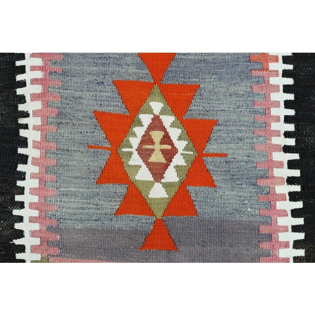 Amber Anatolian Turkish Kilim Rug-4′2″ × 10′5″ For Sale - Image 8 of 13