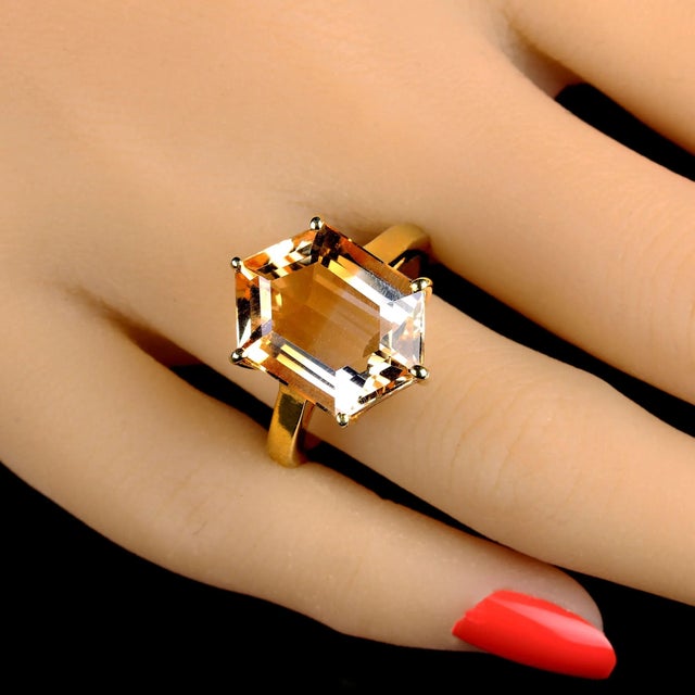 This is part of Chairish’s Fine Jewelry assortment. Elegant shield shaped bi-color Citrine set in gold rhodium over...