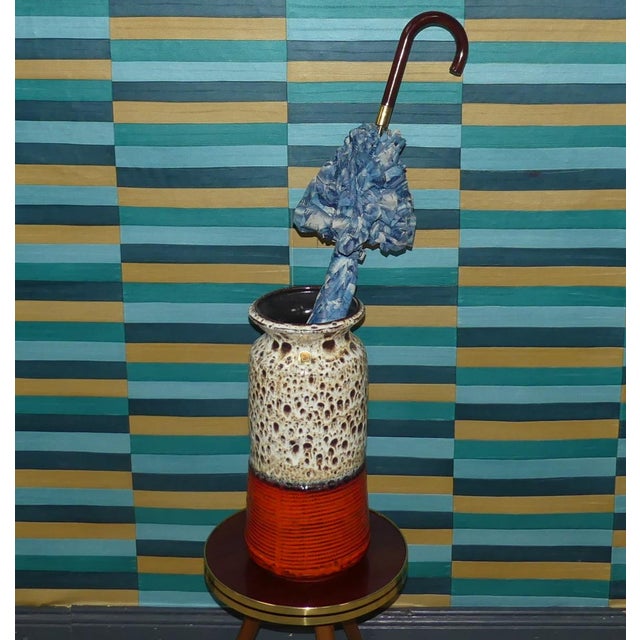 Brown-Orange Fat Lava Ceramic Floor Vase from Jasba, 1970s For Sale - Image 9 of 15