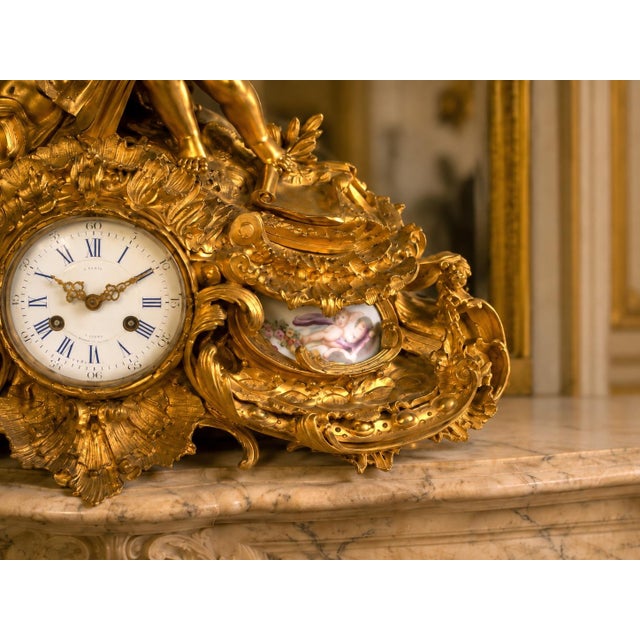 Metal 1860s Japy Frères Louis XVI Gilt Bronze Clock For Sale - Image 7 of 15