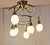 1990s Vintage Ceiling Lamp with Spiral Brass Frame and 6 Opaque White Glass Shades, 1990s For Sale - Image 5 of 7