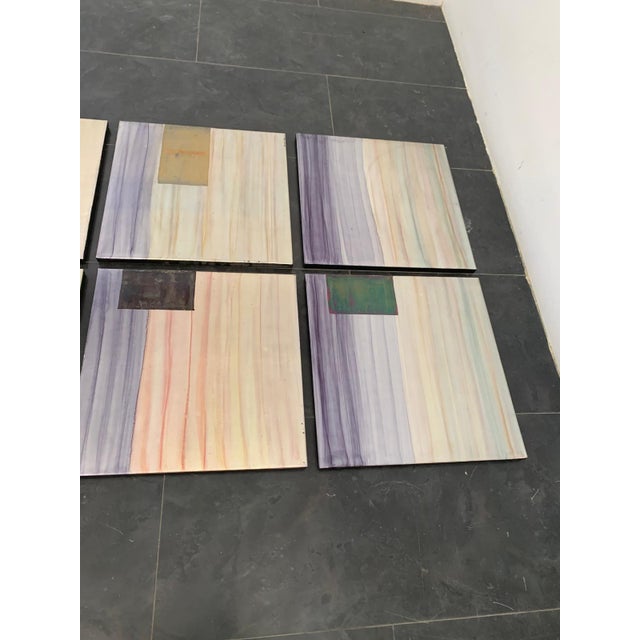 Iridescent Polychrome Abstract Panels in Metal, 1980s, Set of 8 For Sale - Image 10 of 17