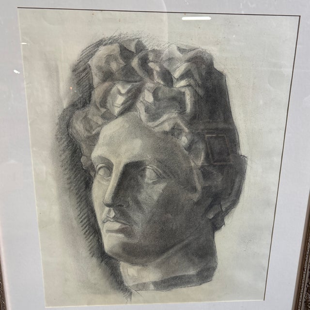 Set of Three Charcoal Portraits From the Mid 20th Century, Europe For Sale In Atlanta - Image 6 of 12