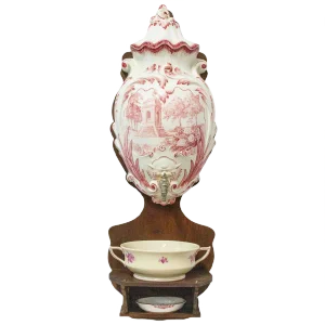 French Faience Wall Fountain, 19th Century