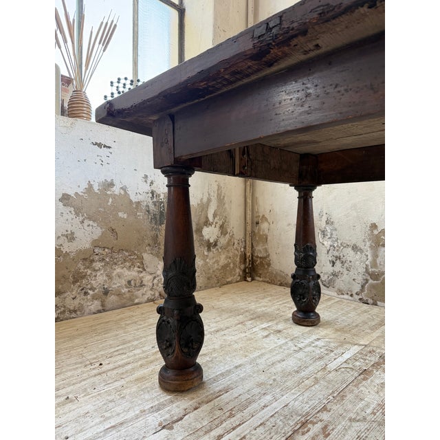 Antique Castle Table in Carved Oak, 1890s For Sale - Image 9 of 18