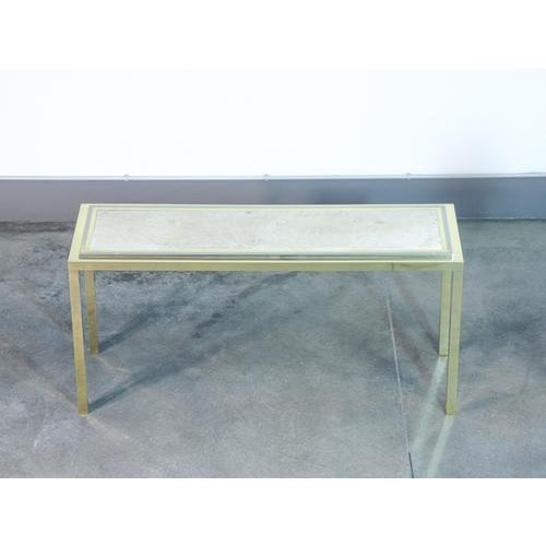 Metal Console Table in Chromed Metal and Travertine Top For Sale - Image 7 of 18