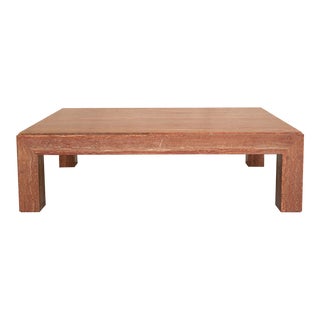 1970s Vintage Custom Italian Red Marble Coffee Table For Sale