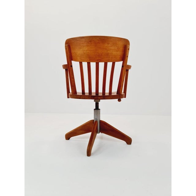 Bauhaus Style Swivel Office Armchair in Wood from Stollgiroflex, 1960s For Sale - Image 9 of 11