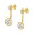 14K Yellow Gold Plated .925 Sterling Silver 5/8 Cttw Diamond Removable Stud and Dangle Earrings (I-J Color, I2-I3) For Sale - Image 4 of 6