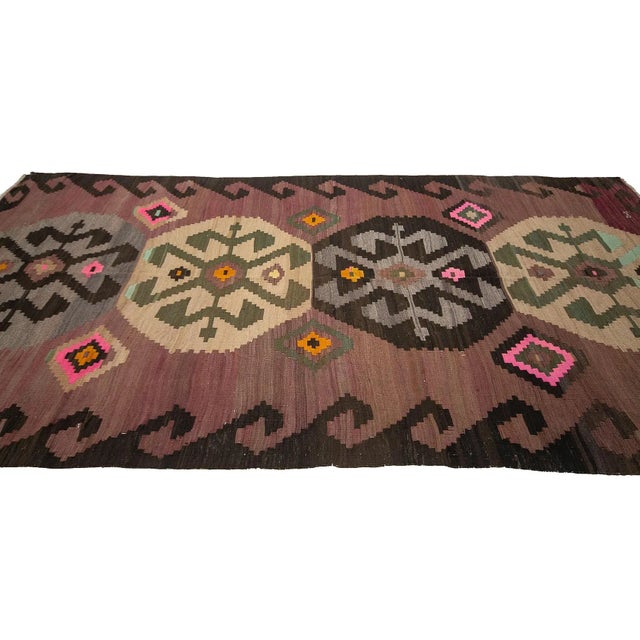 Vintage Turkish Kars Kilim Rug For Sale - Image 4 of 7