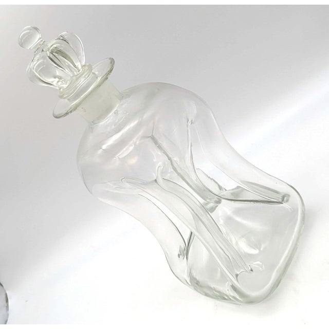 Mid 20th Century Mid 20th Century Danish Kluk Kluk Decanter With Crown Shaped Glass Stopper For Sale - Image 5 of 10