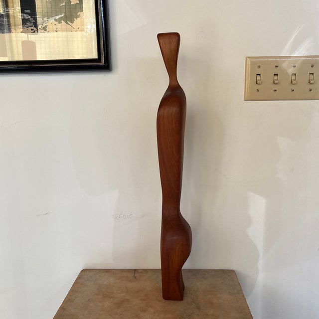 Mid-Century Modern Danish Modern Figural Teak Carved Sculpture For Sale - Image 3 of 11