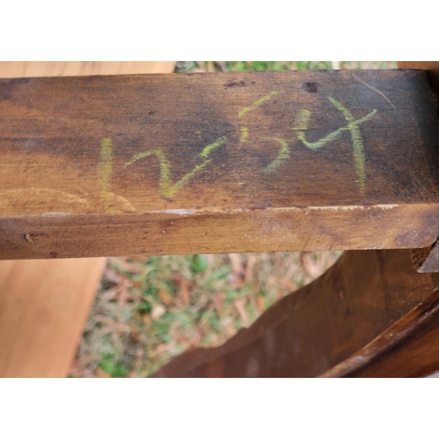 1954 Round Fruitwood Coffee Table With Inset Pink Italian Marble Top For Sale - Image 10 of 10