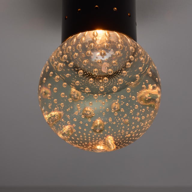 1960s Gino Sarfatti Seguso Bubble Glass Wall or Ceiling Lamp for Arteluce For Sale - Image 11 of 18