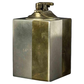 Vintage Metal and Brass Lighter, Italy, Mid-20th Century For Sale