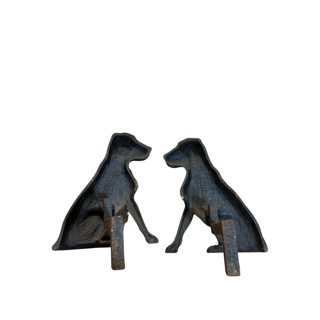 American Pair of Early 20th Century Labrador Andirons For Sale - Image 3 of 10