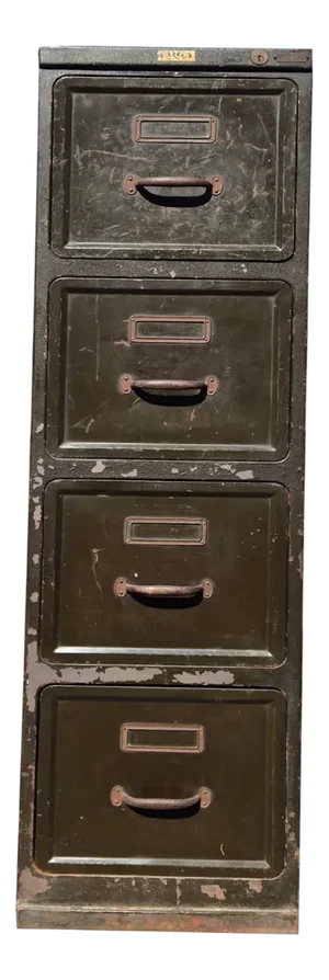 Vintage Industrial Metal Filing Cabinet, 1930s
