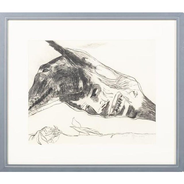 Modern Grace Morais, Masks (III), 1988, Charcoal Drawing For Sale - Image 3 of 3