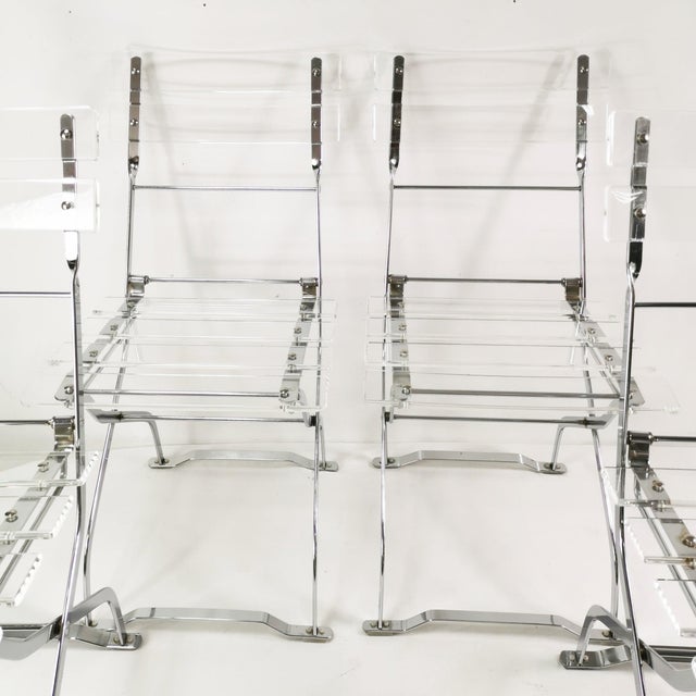 Mid-Century Modern Vintage Folding Chairs from Maison & Jardin, 1970s, Set of 4 For Sale - Image 3 of 18