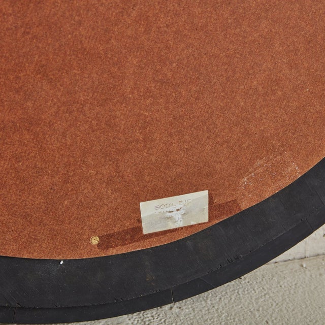 Glass 1/5 Blue Hand-Painted Enamel Mirror by Bodil Eje, Denmark 1960s For Sale - Image 7 of 9