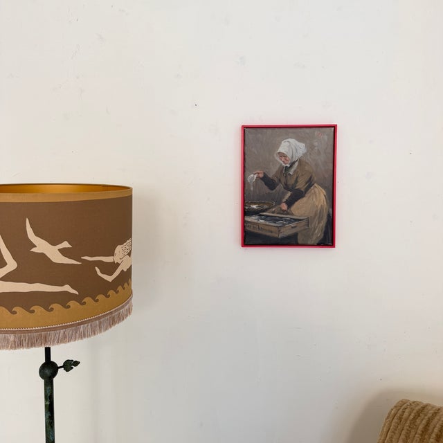 Søren Christian Bjule, Fish Market Copenhagen, 1950, Oil Painting on Canvas, Framed For Sale - Image 10 of 13