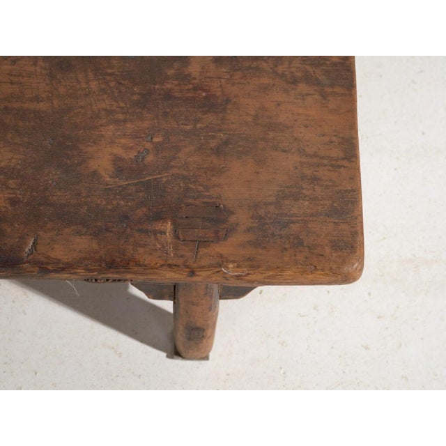 Wood Low Antique Qing Dynasty Shanxi Kang Table in Pine For Sale - Image 7 of 9