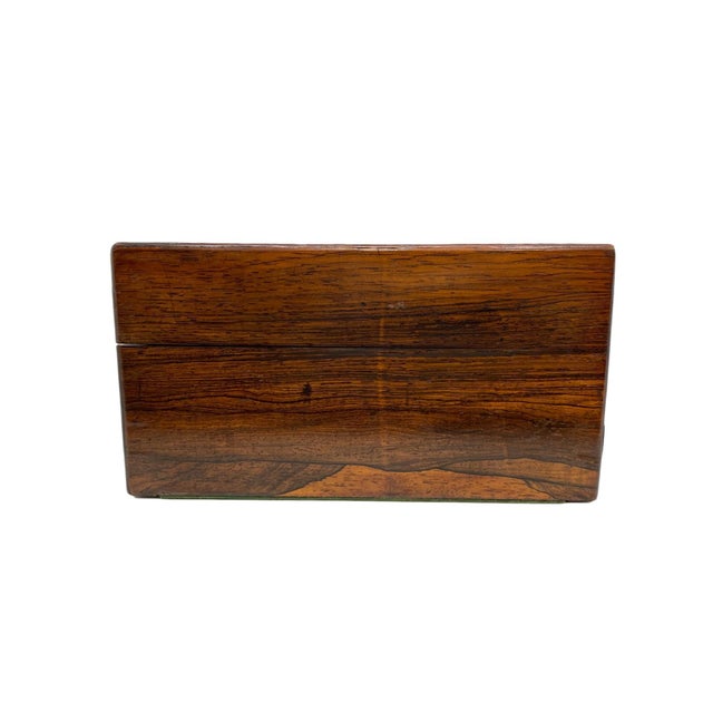 Late 19th Century Antique Rosewood Travel Box With Brass Inlay, Complete With All Interior Items For Sale - Image 5 of 8