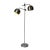 1970s Mid-Century Modern Brushed Steel Dual Globe Floor Lamp For Sale