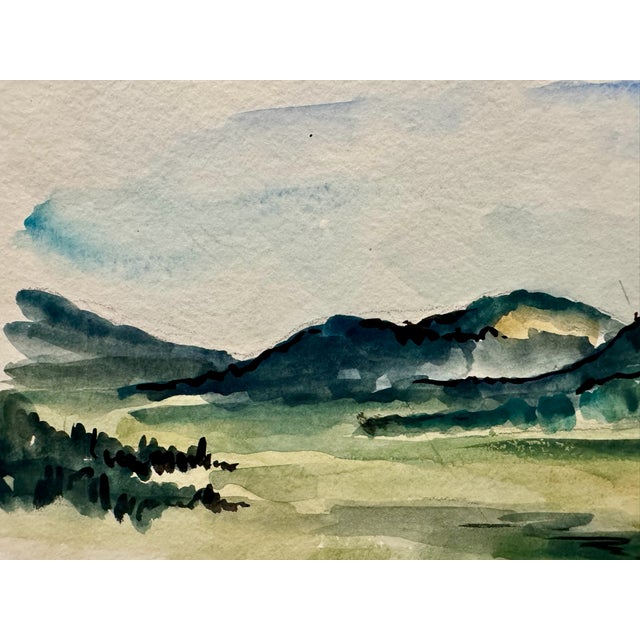 Rustic Henry Emil Salloch Original Watercolor on Paper Valley Grande, Nm. 1956. For Sale - Image 3 of 7