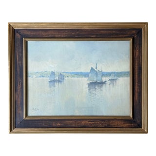 Hezekiah Anthony Dyer (1872-1943) Gouache Watercolor Seascape, Framed For Sale