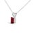 Contemporary 14K White Gold 6x4MM Emerald Cut Red Garnet Solitaire Pendant Necklace For Sale - Image 3 of 5