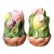 Vintage Glazed Ceramic Tulip Salt and Pepper For Sale