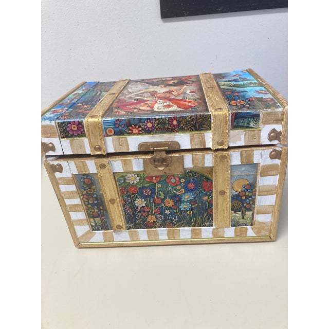 Jazzy Garden-Hand Painted Box For Sale - Image 12 of 12
